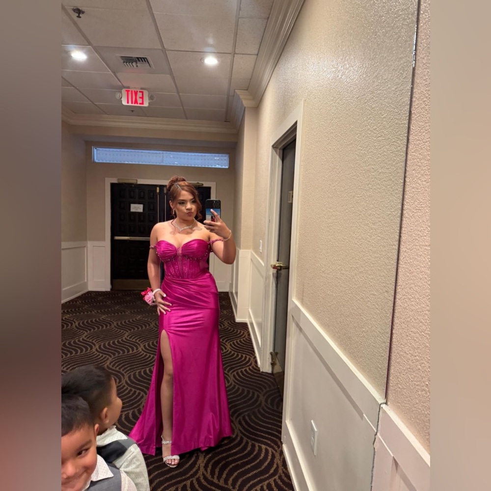 Just USA Fuchsia Strapless Wedding Dress